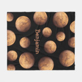 赤い惑星の火星 フリースブランケット (正面(横))