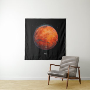 赤い惑星:火星水色 タペストリー