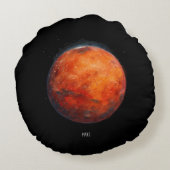 赤い惑星:火星水色 ラウンドクッション (裏面)