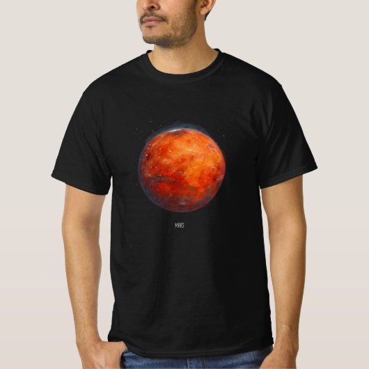 赤い惑星：火星水色 Tシャツ (正面)