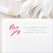 赤い愛と喜びの差出人住所ラベル ラベル (インサイチュ)