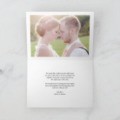 赤い愛と感謝していレトロ写真結婚の サンキューカード (内部)