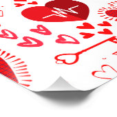 赤い愛のハートと矢印 ポスター (コーナー)