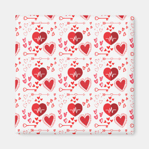 赤い愛のハートと矢印 マグネット