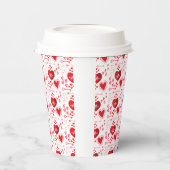 赤い愛のハートと蜂蜜 紙コップ (左)