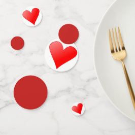 赤い愛のハート コンフェッティ