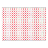 赤い愛のハート、パステルピンクの水玉模様パターン テーブルクロス (正面(横))