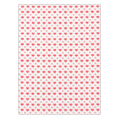 赤い愛のハート、パステルピンクの水玉模様パターン テーブルクロス (正面)