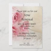 赤い愛のバラと更新招待を誓う 招待状 (裏面)