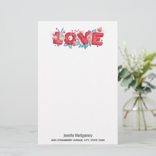 赤い愛の文字はっきりしたの文字水色 (スタンド正面)