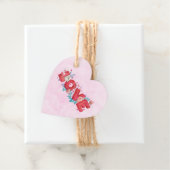 赤い愛の文字はっきりしたの文字水色 フェイバータグ (インサイチュ)