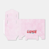 赤い愛の文字はっきりしたの文字水色 フェイバーボックス (折り畳みなし)