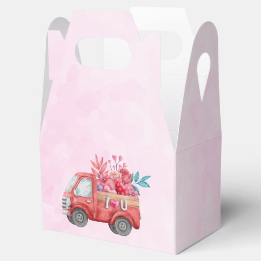 赤い愛の文字はっきりしたの文字水色 フェイバーボックス (オープン)