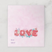 赤い愛の文字はっきりしたの文字水色 プレイスカード (外部開封)