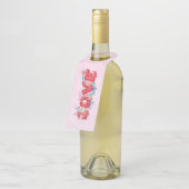 赤い愛の文字はっきりしたの文字水色 ボトルネックタグ (アングル)