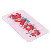 赤い愛の文字はっきりしたの文字水色 マグネット (右側)