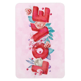 赤い愛の文字はっきりしたの文字水色 マグネット