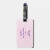 赤い愛の文字はっきりしたの文字水色 ラゲッジタグ (裏面縦)