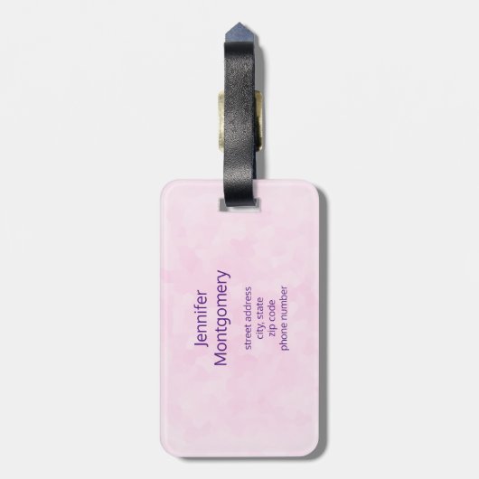 赤い愛の文字はっきりしたの文字水色 ラゲッジタグ (裏面縦)