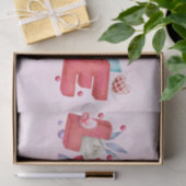 赤い愛の文字はっきりしたの文字水色 薄葉紙 (ギフト)