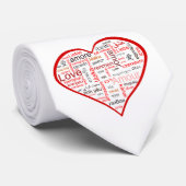 赤い愛ハートのタイポグラフィ ネクタイ (ロール)