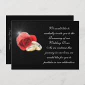 赤い愛バラのフォーマルな結婚式のコレクションの招待状 招待状 (正面/裏面)