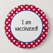 赤い愛国心を越えた星の私は予防接種を受けている 缶バッジ (正面)