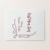 赤い愛情スペイン風ボーダー おしゃれなデザイン ジグソーパズル (横)