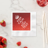 赤い感保情穏とテキストを持つ 縁ありカクテルナプキン (インサイチュ)