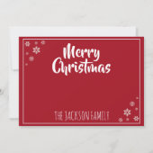 赤い感動的装飾のクリスマス引用文 カード (裏面)