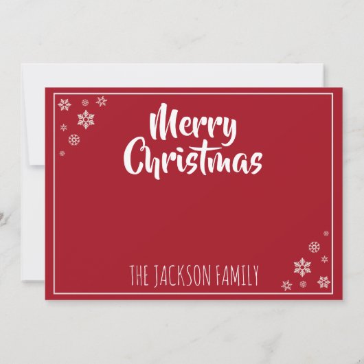 赤い感動的装飾のクリスマス引用文 カード (裏面)