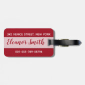 赤い感動的装飾のクリスマス引用文 ラゲッジタグ (裏面横)