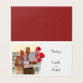 赤い感謝していケシの写真の結婚カード (外部フラット)