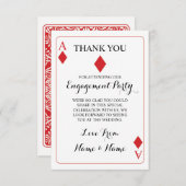 赤い感謝のトランプ  ダイヤのエース K & Q サンキューカード (正面/裏面)