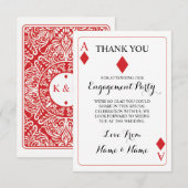 赤い感謝のトランプ　ダイヤのA、K＆Q サンキューカード (正面/裏面)