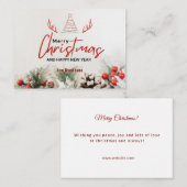 赤い感謝のホリデー バルク ビジネス カード (正面/裏面)