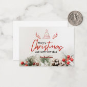 赤い感謝のホリデー バルク ビジネス カード (正面/裏面インサイチュ)