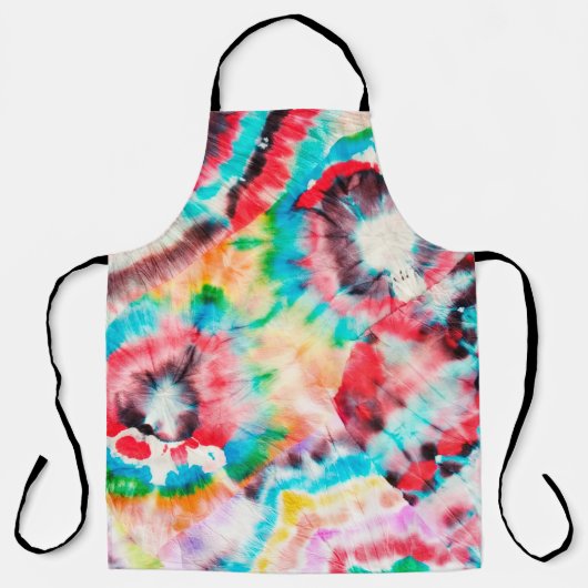 赤い懸命グランジ。絞り文様ゴールデンブラシグラ エプロン (正面)