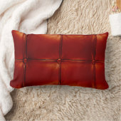 赤い房状の革 ランバークッション (ブランケット)
