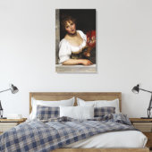 赤い扇子を持つ美しい女性(Eugene de Blaas) キャンバスプリント (インサイチュ (寝室))