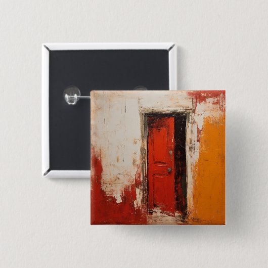 赤い扉 缶バッジ (正面&裏面)