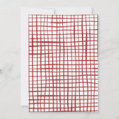 赤い手お洒落引き波の弓フレームクリスマス シーズンカード (裏面)