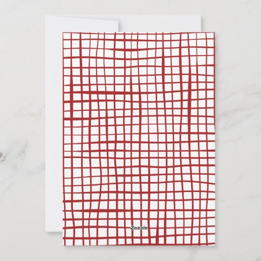 赤い手お洒落引き波の弓フレームクリスマス シーズンカード (裏面)