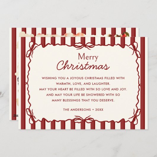 赤い手お洒落描きドードルクリスマスフォト シーズンカード (正面/裏面)