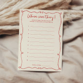 赤い手が引き出された場所に彼らのブライダルシャワーカード 招待状