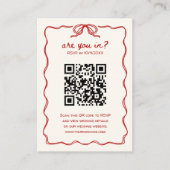 赤い手のイラストがついたQRコードでの出欠確認 エンクロージャーカード (正面)