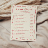 赤い手を引いた彼は彼女はブライダルシャワーカードと言った 招待状