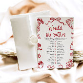 赤い手を引かれるとむしろ赤ちゃんシャワーのゲーム 招待状