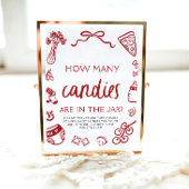 赤い手を引き当てキャンディベビーシャワーの数 ポスター