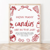 赤い手を引き当てキャンディベビーシャワーの数 ポスター
